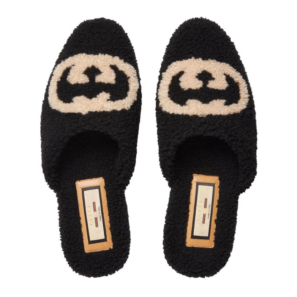 Gucci Interlocking-G textured slippers